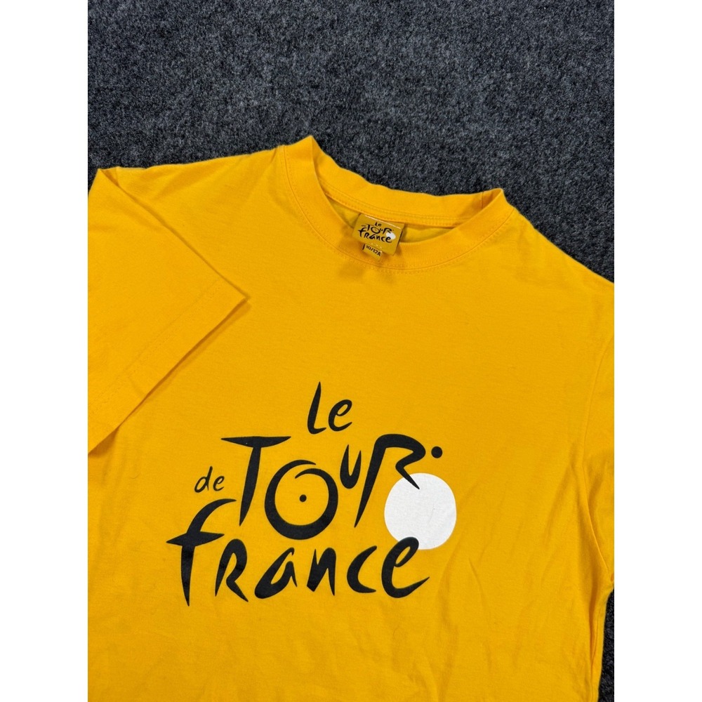 Le Tour De France Kids Youth Graphic T Shirt Yellow Cycling 10/12A 17.5x23